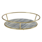 White Marble and Brass Finish Fruit Basket | Delphine