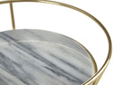 White Marble and Brass Finish Fruit Basket | Delphine
