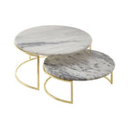 Set of 2 White Marble Cake Stands | Delphine
