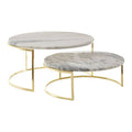 Set of 2 White Marble Cake Stands | Delphine