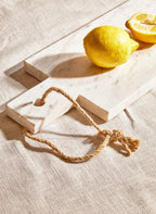 Rectangular White Marble Paddle Chopping and Serving Board | Kindia