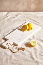 Rectangular White Marble Paddle Chopping and Serving Board | Kindia