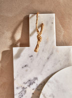 Rectangular White Marble Paddle Chopping and Serving Board | Kindia