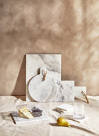 Rectangular White Marble Paddle Chopping and Serving Board | Kindia