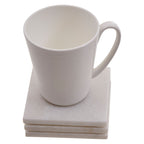 Set of Four White Marble Square Coasters | Kindia