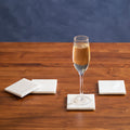 Set of Four White Marble Square Coasters | Kindia