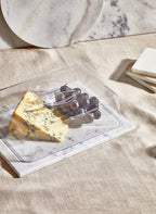 Set of Four White Marble Square Coasters | Kindia