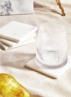 Set of Four White Marble Square Coasters | Kindia