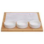 5 Piece White Marble and Ceramic Serving Board | Monzaro