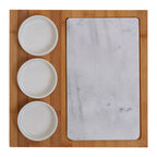 5 Piece White Marble and Ceramic Serving Board | Monzaro