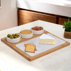 5 Piece White Marble and Ceramic Serving Board | Monzaro