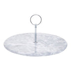 Grey Marble Cake Stand with Silver Handle | Salerno