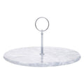Grey Marble Cake Stand with Silver Handle | Salerno