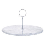 Grey Marble Cake Stand with Silver Handle | Salerno