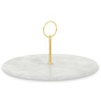 Grey Marble Cake Stand with Gold Handle | Salerno