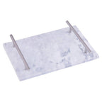 Grey Marble Serving Board with Silver Handles | Salerno