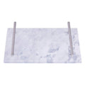 Grey Marble Serving Board with Silver Handles | Salerno