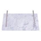 Grey Marble Serving Board with Silver Handles | Salerno