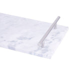 Grey Marble Serving Board with Silver Handles | Salerno