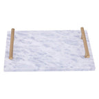 Grey Marble Serving Board with Gold Handles | Salerno