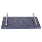 Black Marble Serving Board with Silver Handles | Marmore