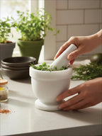 White Marble Mortar and Pestle Set | Salerno