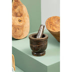 Black and Gold Marble Mortar and Pestle | Marmore