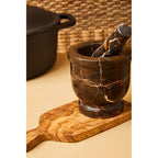 Black and Gold Marble Mortar and Pestle | Marmore