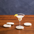Set of 4 White Marble Round Coasters | Kindia