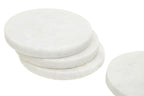 Set of 4 White Marble Round Coasters | Kindia