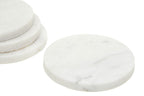 Set of 4 White Marble Round Coasters | Kindia