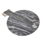 Grey Marble Round Paddle Serving Board | Marmore