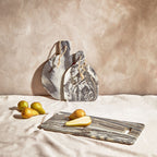 Grey Marble Round Paddle Serving Board | Marmore