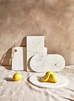 White Marble Rectangular Chopping or Serving Board | Salerno