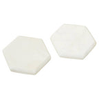 Set of 4 White Marble Hexagonal Coasters | Kindia