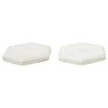 Set of 4 White Marble Hexagonal Coasters | Kindia