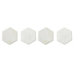 Set of 4 White Marble Hexagonal Coasters | Kindia