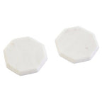 Set of 4 White Marble Octagonal Coasters | Kindia