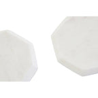 Set of 4 White Marble Octagonal Coasters | Kindia