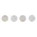 Kindia Set Of 4 White Marble Rustic Edge Coasters