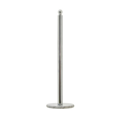 Chrome and White Marble Toilet Roll Holder | Linnea