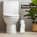 Chrome and White Marble Toilet Roll Holder | Linnea