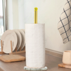 Gold Kitchen Roll Holder with Marble Base | Delphine