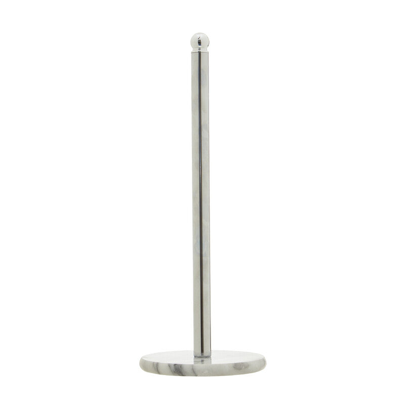 Chrome Kitchen Roll Holder with Marble Base | Delphine