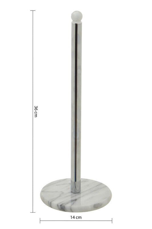 Chrome Kitchen Roll Holder with Marble Base | Delphine