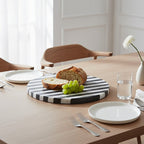 Small Black and White Marble Round Cheese Board | Soma