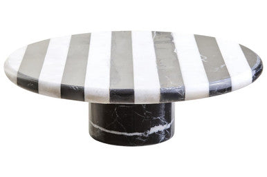 Large Black and White Marble Cake Stand | Soma