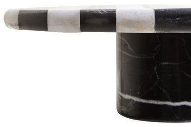 Large Black and White Marble Cake Stand | Soma