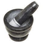 Black Marble Mortar and Pestle with Rim | Marmore