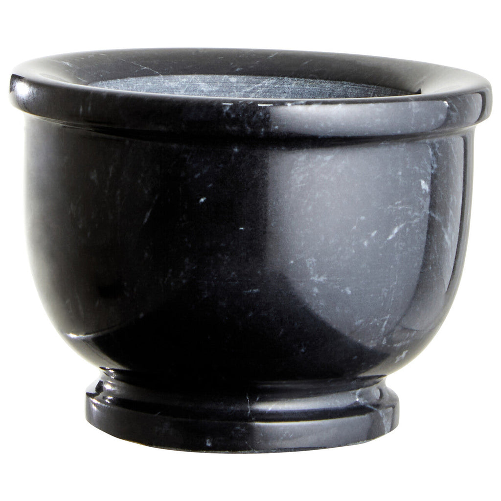 Black Marble Mortar and Pestle with Rim | Marmore